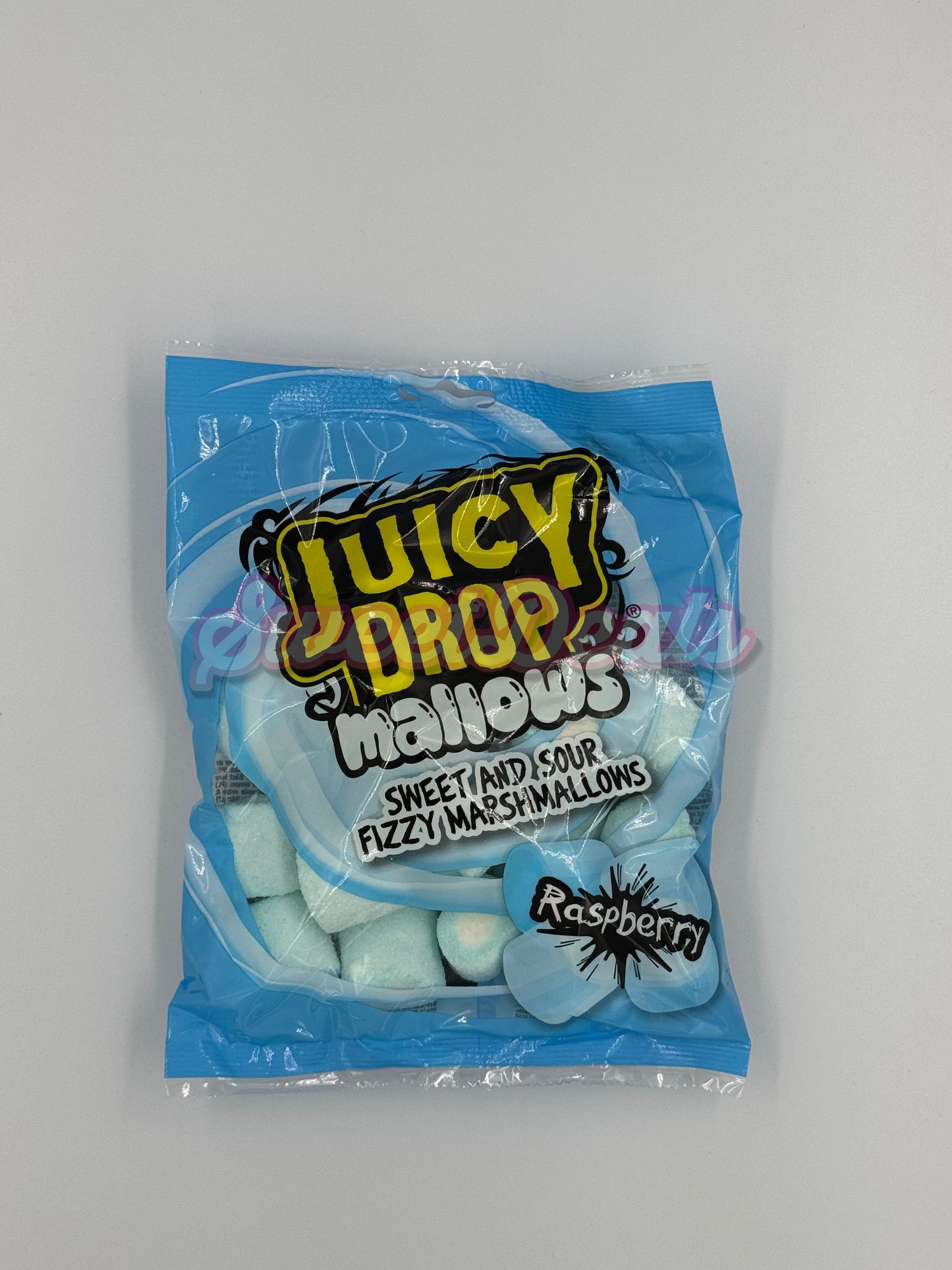 Juicy Drop Mallows Sweet And Sour Fizzy Marshmallows Raspberry - Sweet Deals