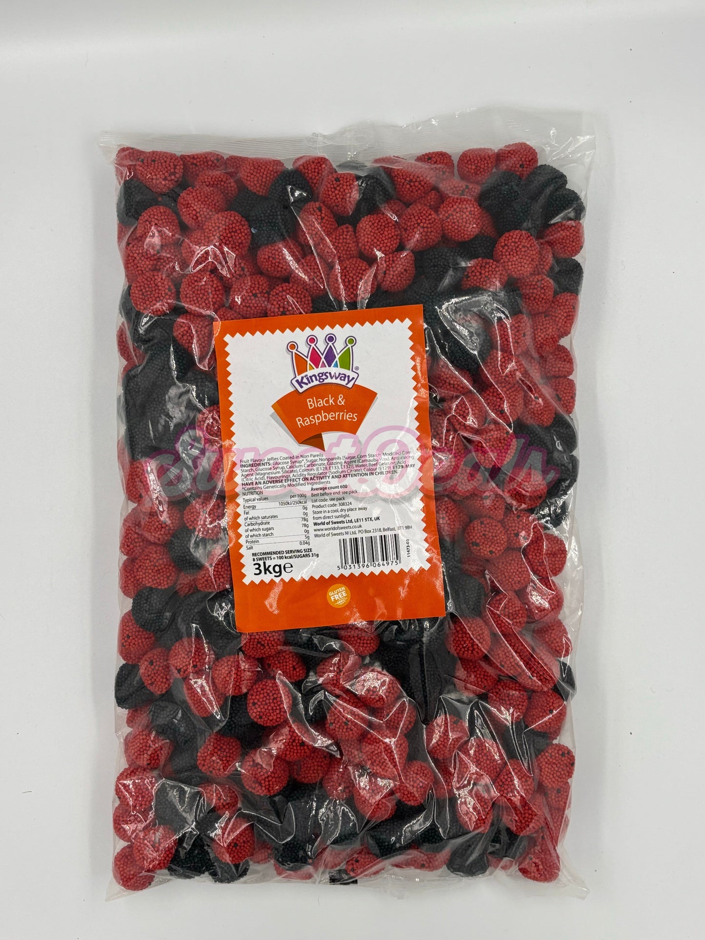 Kingsway Black & Raspberry Berries FULL BAG 3kg - Sweet Deals