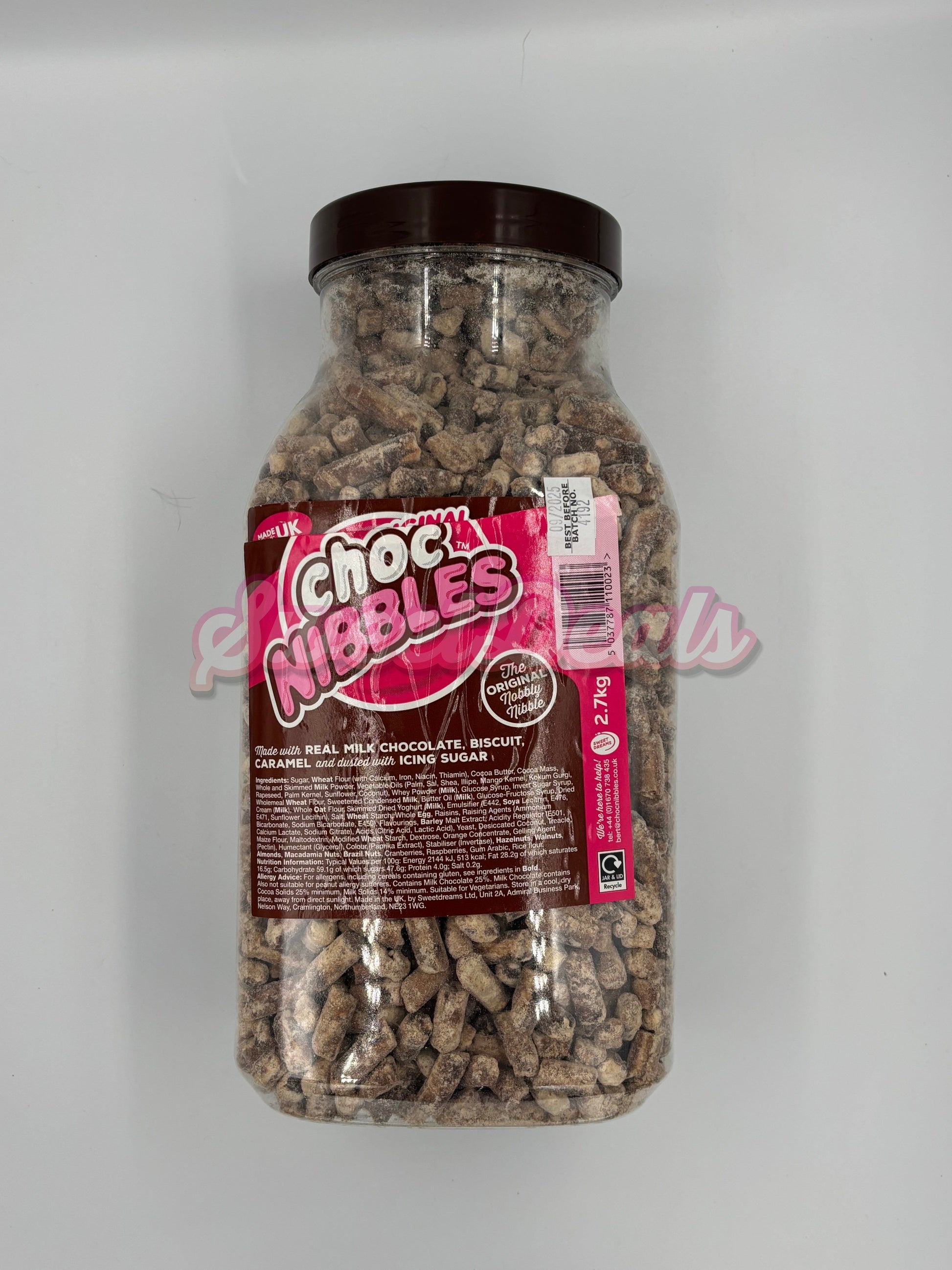 Sweet Dreams Original Choc Nibbles FULL JAR 2.7KG - Sweet Deals