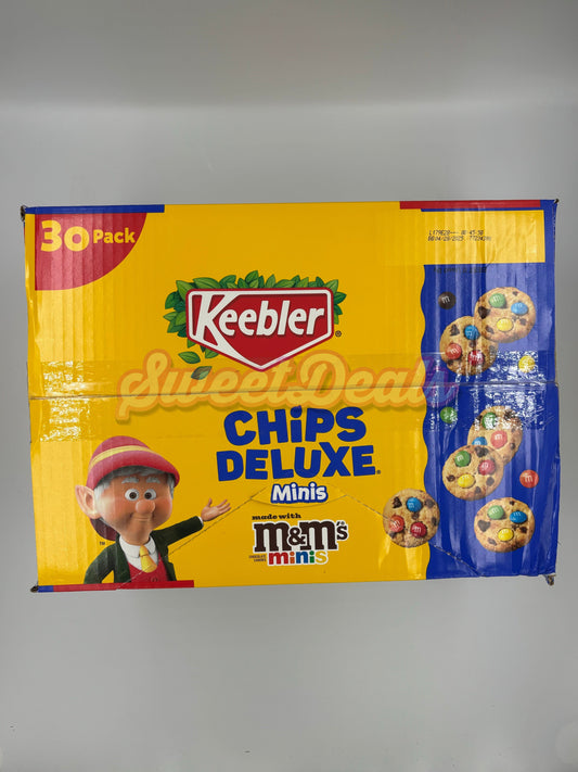 Keebler Chips Deluxe Minis Cookies with M&M's Minis FULL BOX 30 BAGS - Sweet Deals