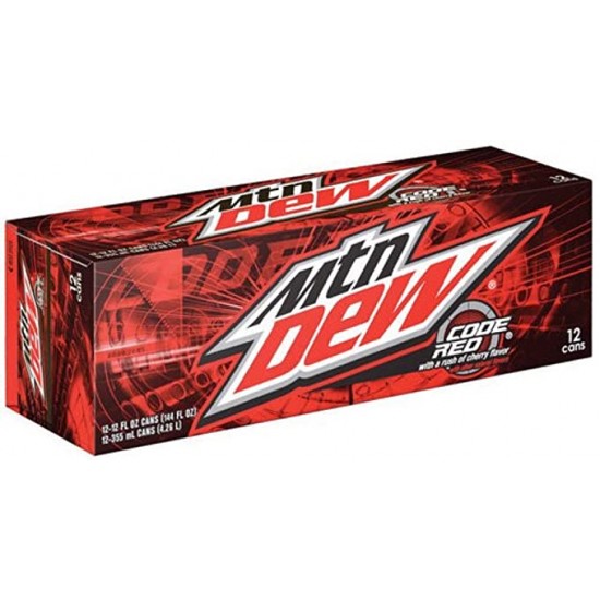 Mtn Dew Code Red Fridge Pack 12 Cans